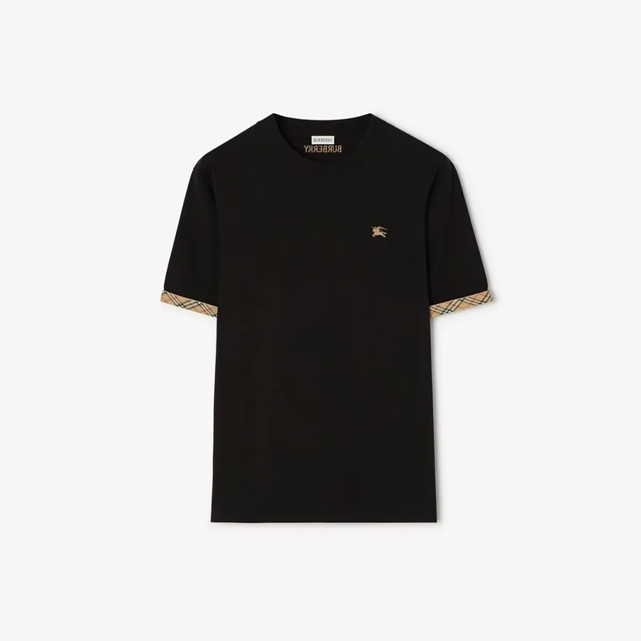 Burberry Check Trim Tee Black
