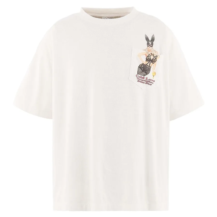 Cold Love Bunny Graphic Pocket Tee White