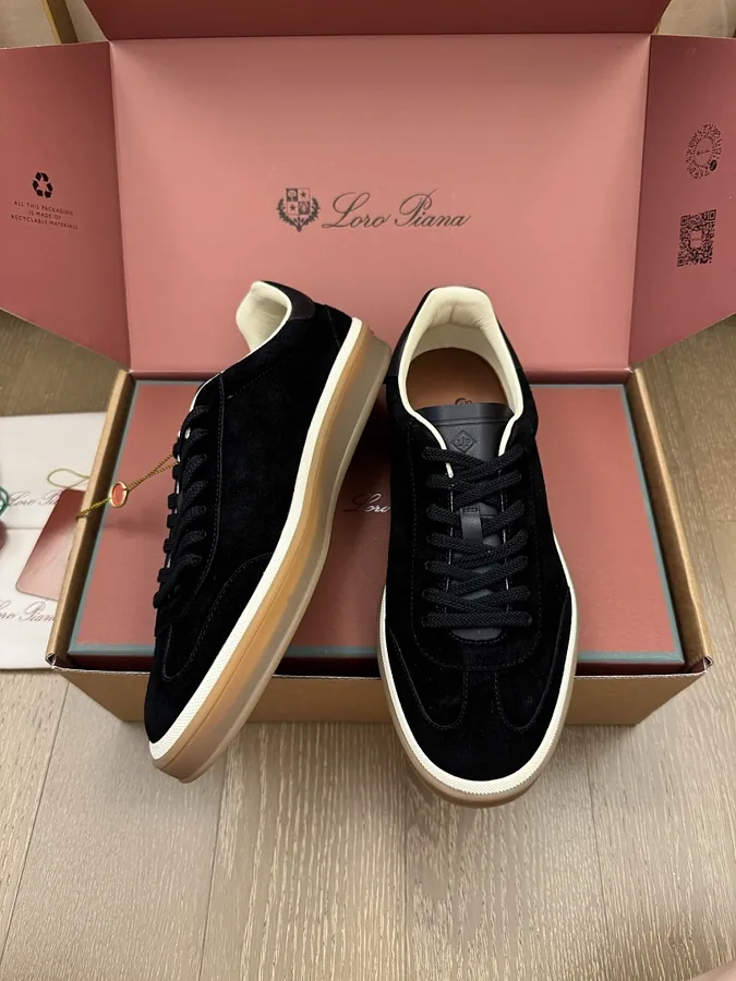 Loro Piana Suede Sneakers Black