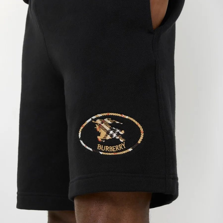 Burberry Knight Logo Sweat Shorts Black