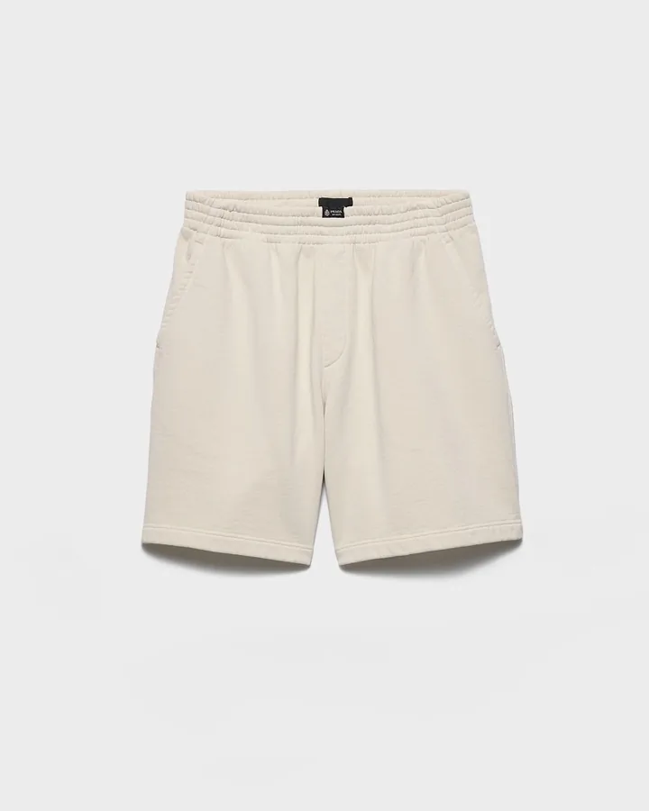 Prada Logo Bermuda Sweat Shorts Cream
