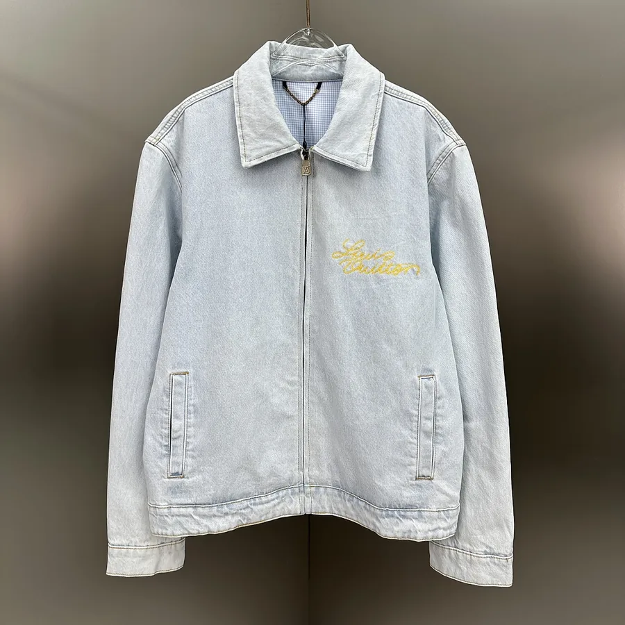 LV Script Logo Denim Jacket Light Wash