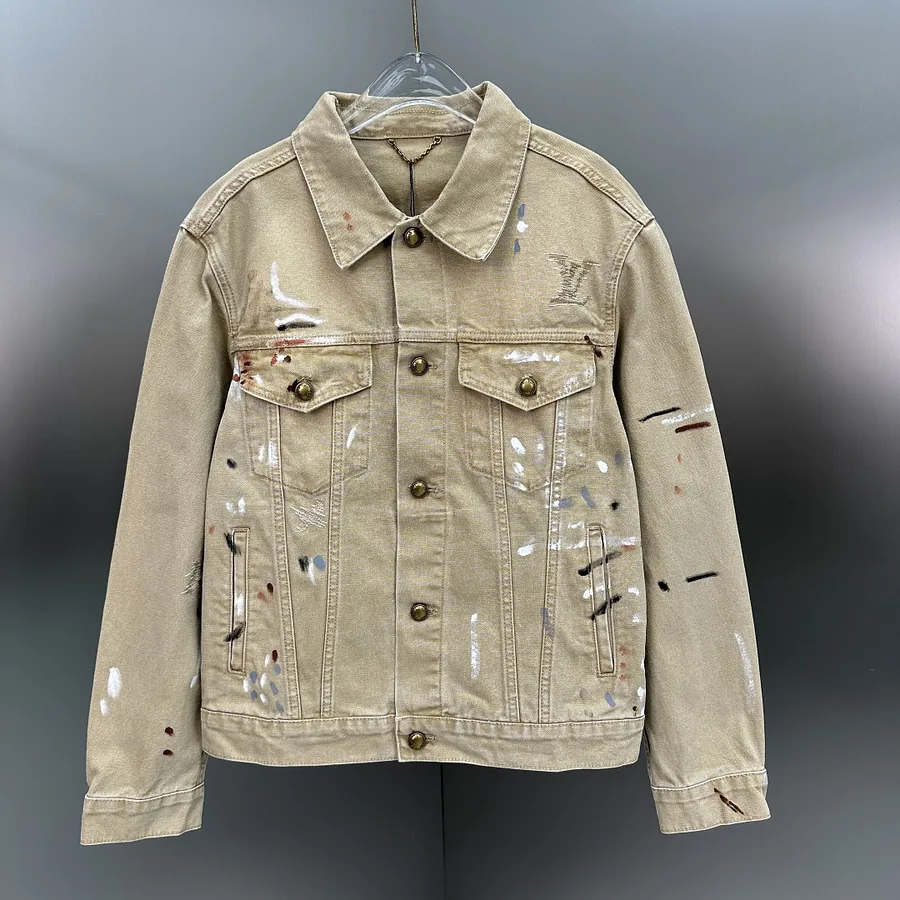 LV Paint-Splatter Trucker Jacket