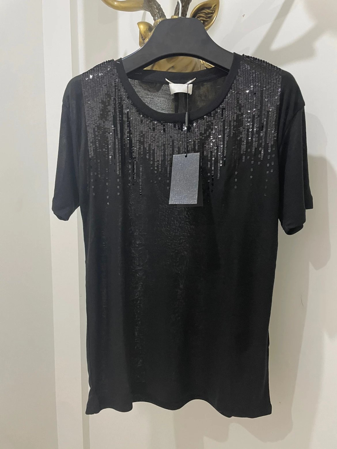 Saint Laurent Style OG Black Sequin Tee