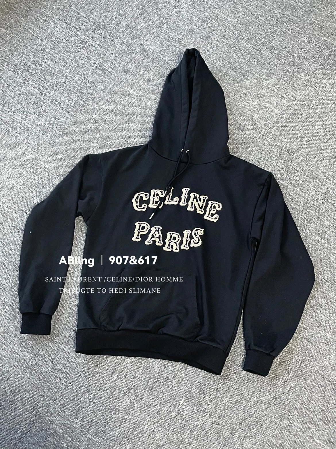 Celine Chain-Embroidered Rhinestone Logo Sweatshirt