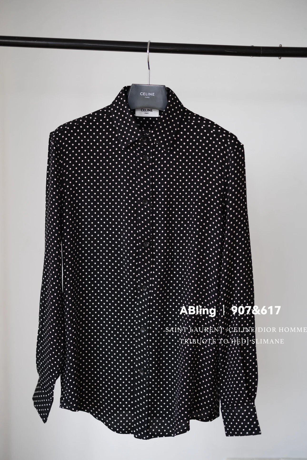 Celine Micro Polka Dot Viscose Shirt