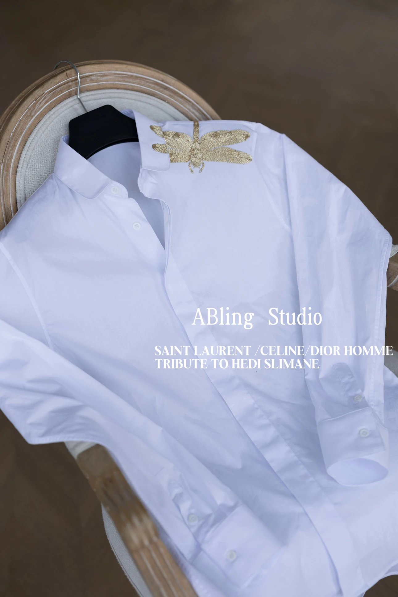 Dior Gold Dragonfly Hand-Embroidered Shirt