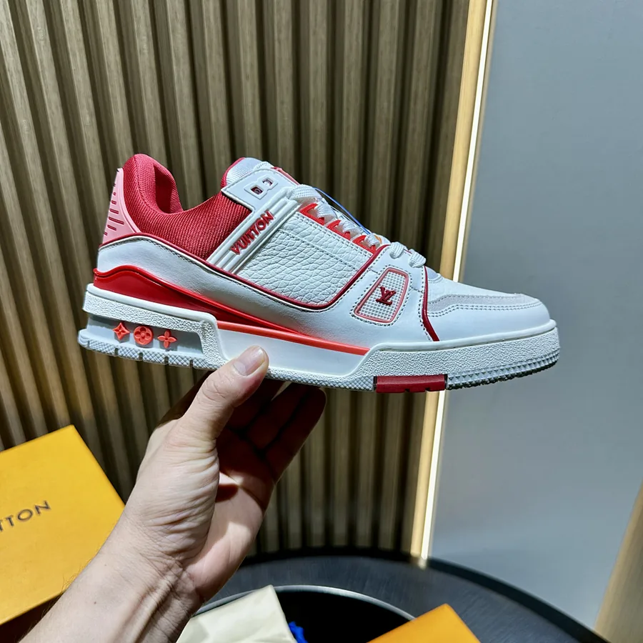 LV Trainer Sneaker White/Red