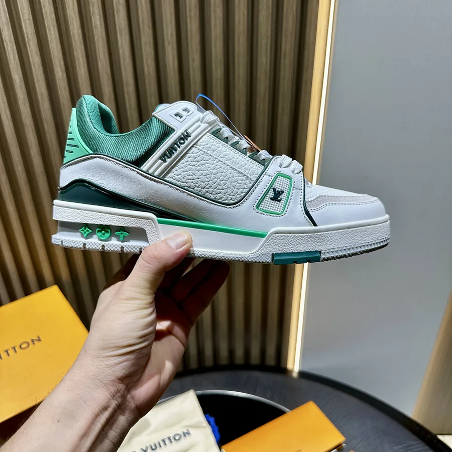 LV Trainer Sneaker White/Green