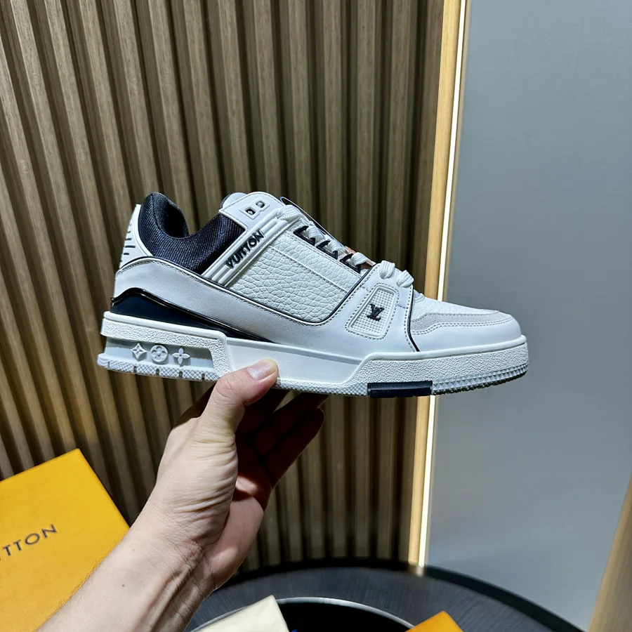LV Trainer Sneaker White/Black Leather