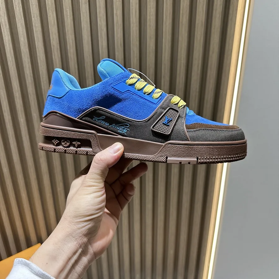 LV Trainer Sneaker Blue Brown