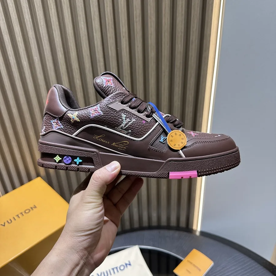 LV Trainer Sneaker Brown Multicolor Logo