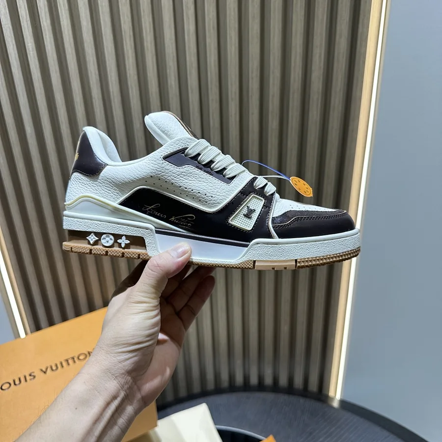 LV Trainer Sneaker Brown White