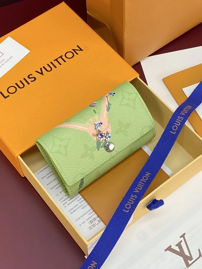 LV Monogram Baseball Key Pouch Green