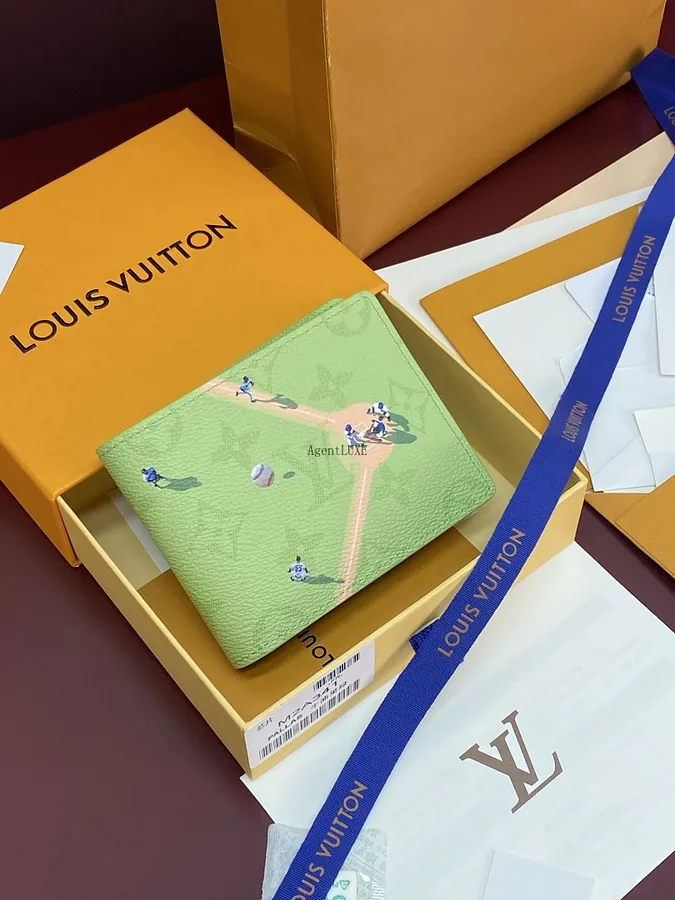 LV Monogram Baseball Bifold Wallet Green