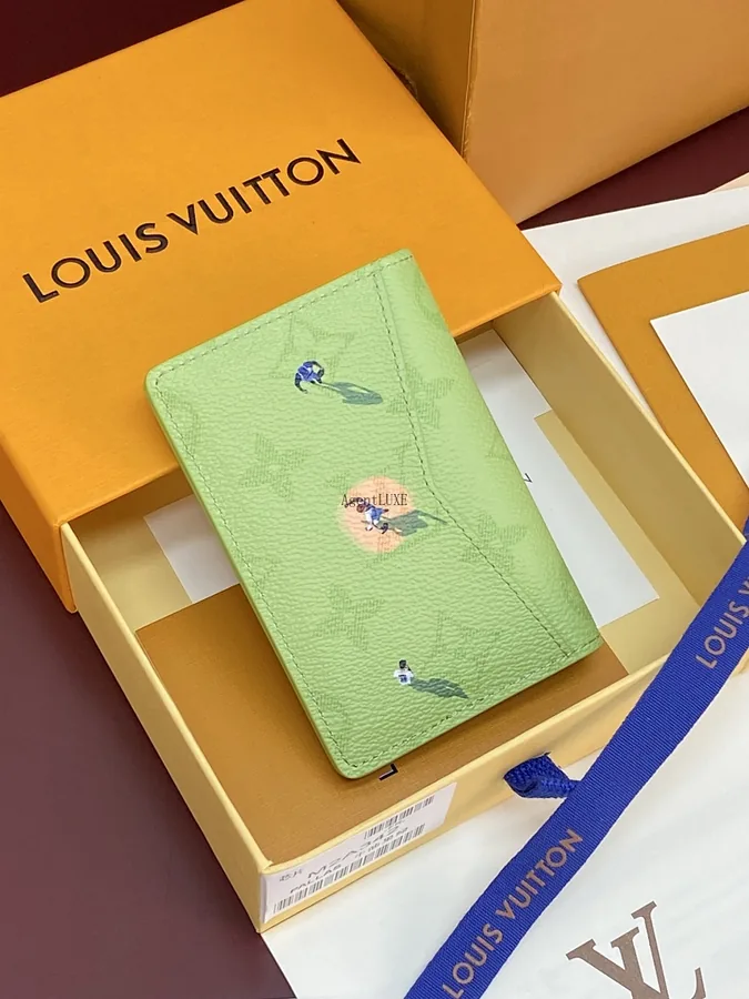 LV Monogram Baseball Card Holder Green
