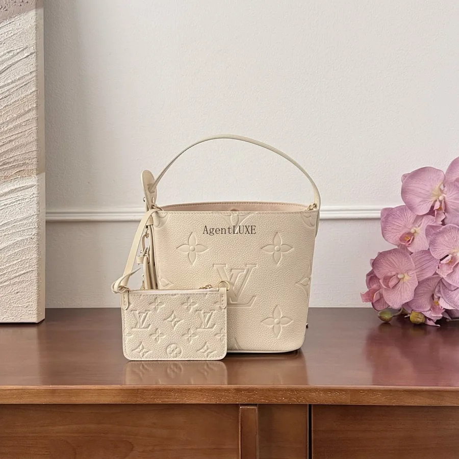 LV Empreinte Bucket Bag & Pouch Set Cream