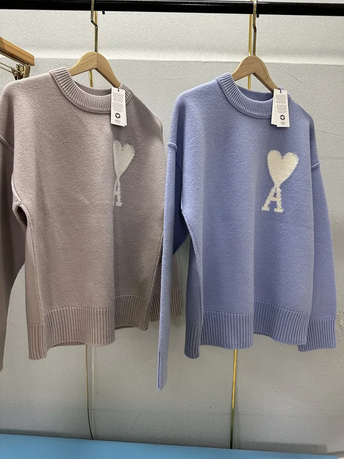 AMI Paris Merino Wool Crewneck Sweater