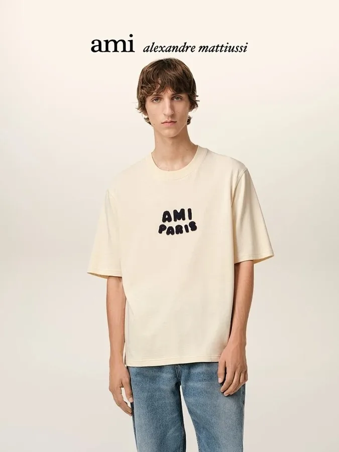 AMI Paris Embroidered Logo T-Shirt
