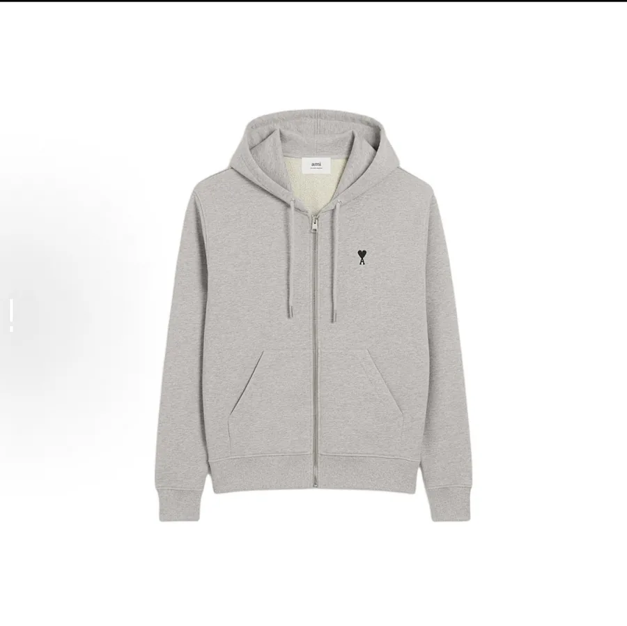AMI Paris Black Heart Zip Sweatshirt