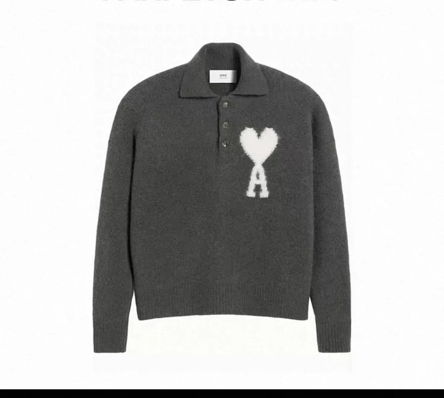 AMI Paris Polo Collar Cloud Sweater
