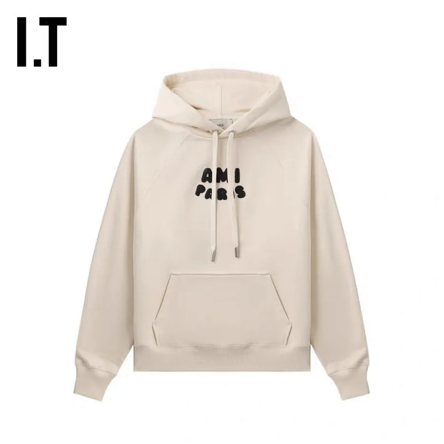 AMI Paris Embroidered Logo Hoodie