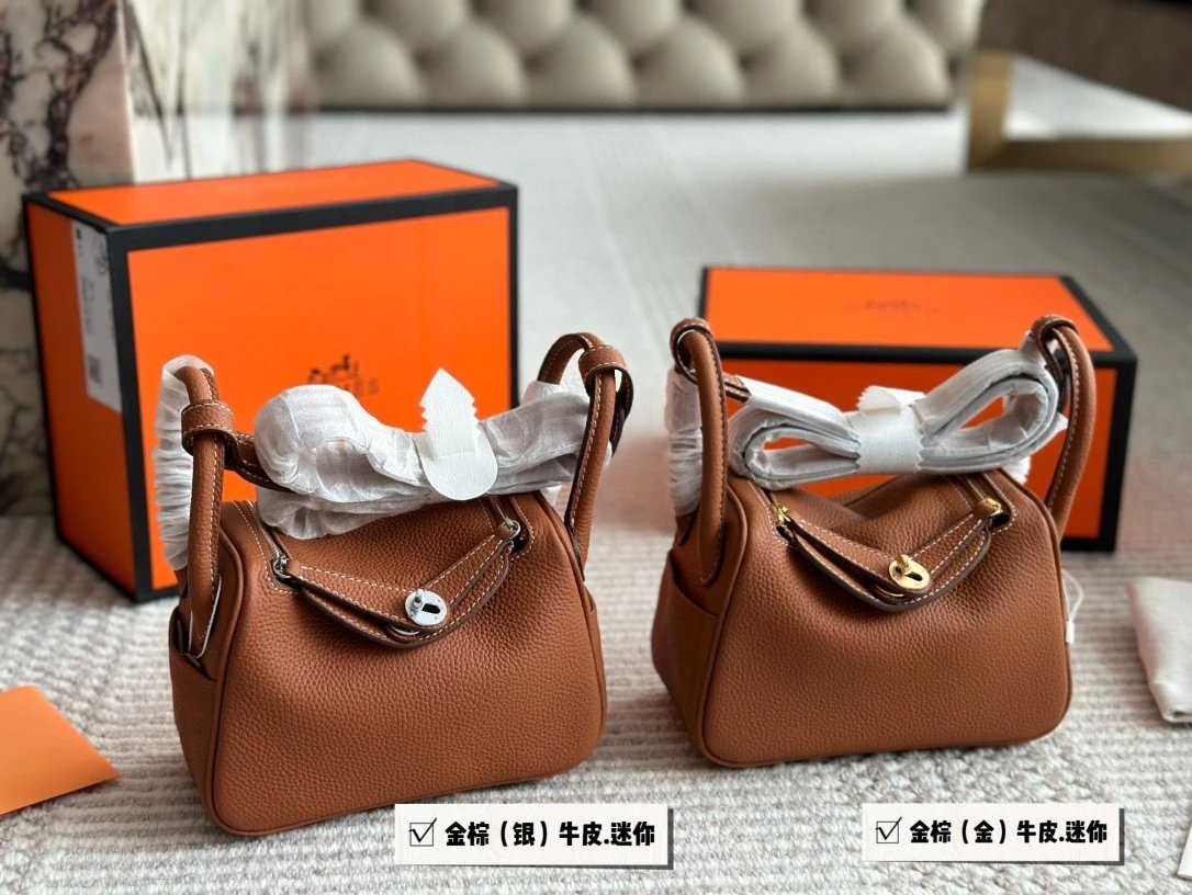 Hermes Mini Lindy Pebbled Leather Bag