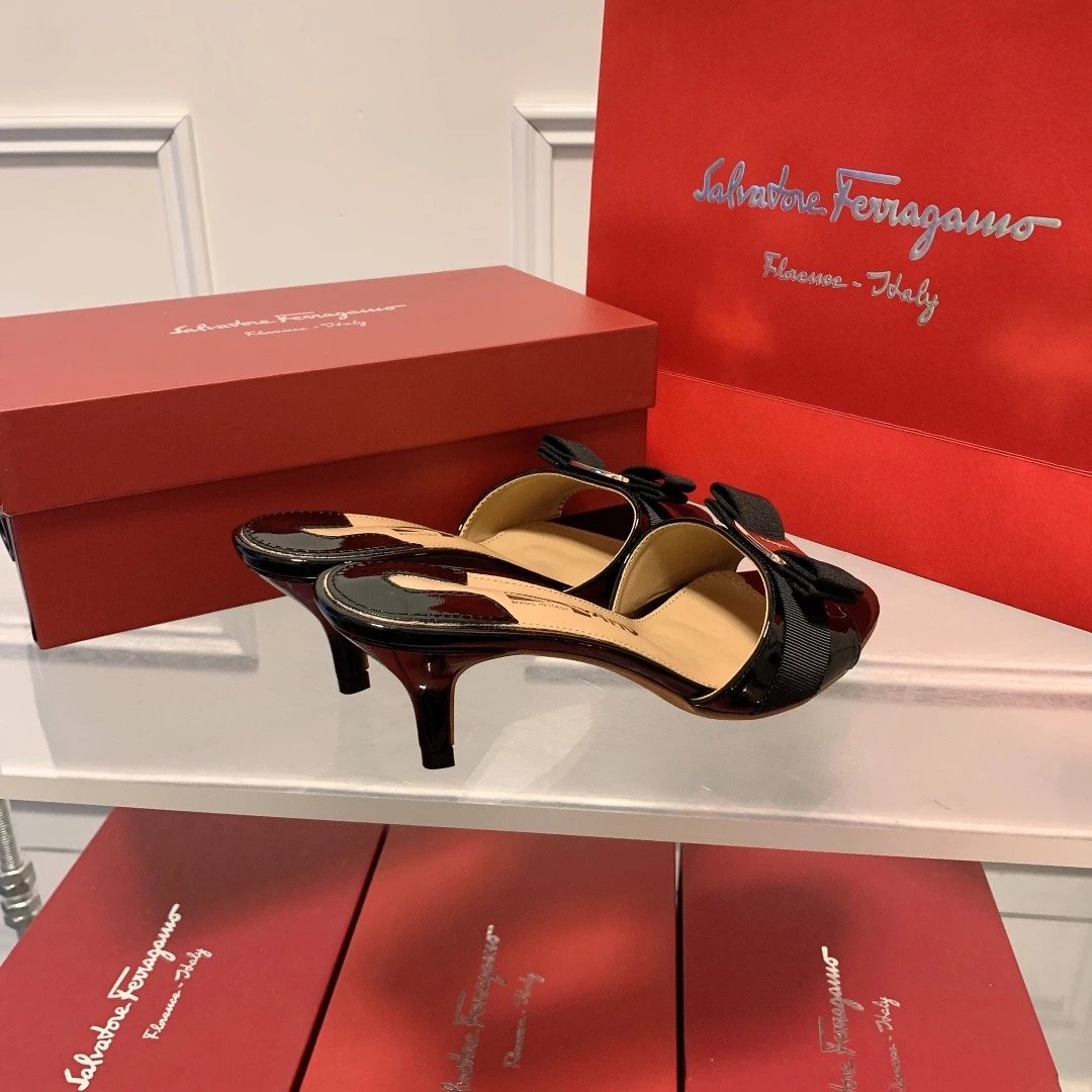Ferragamo Varina Bow Heeled Mules