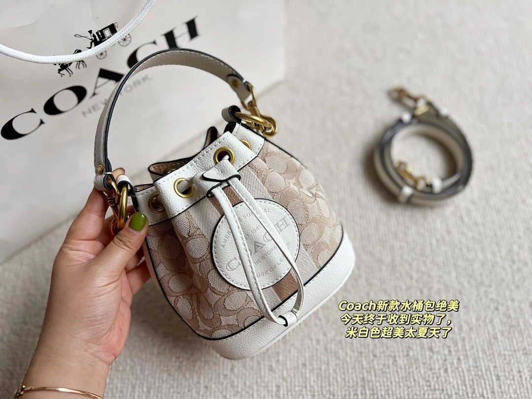 Coach Mini Canvas Drawstring Bucket Bag