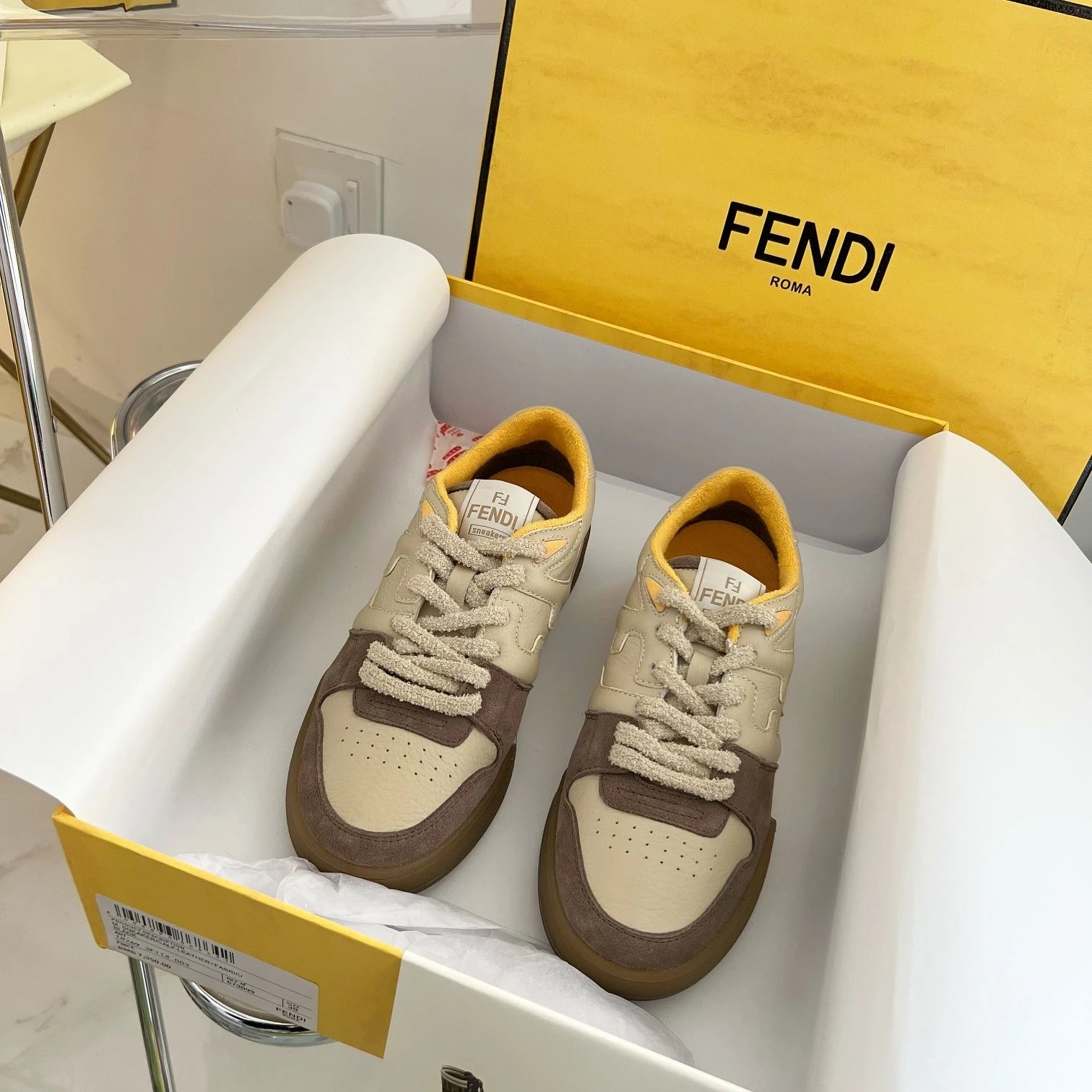 Fendi FF Leather Sneakers