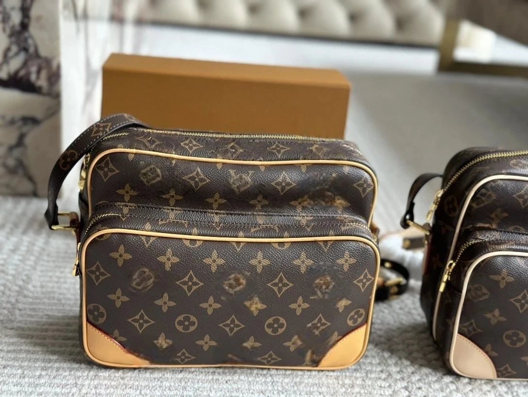Vintage Monogram Camera Messenger Bag