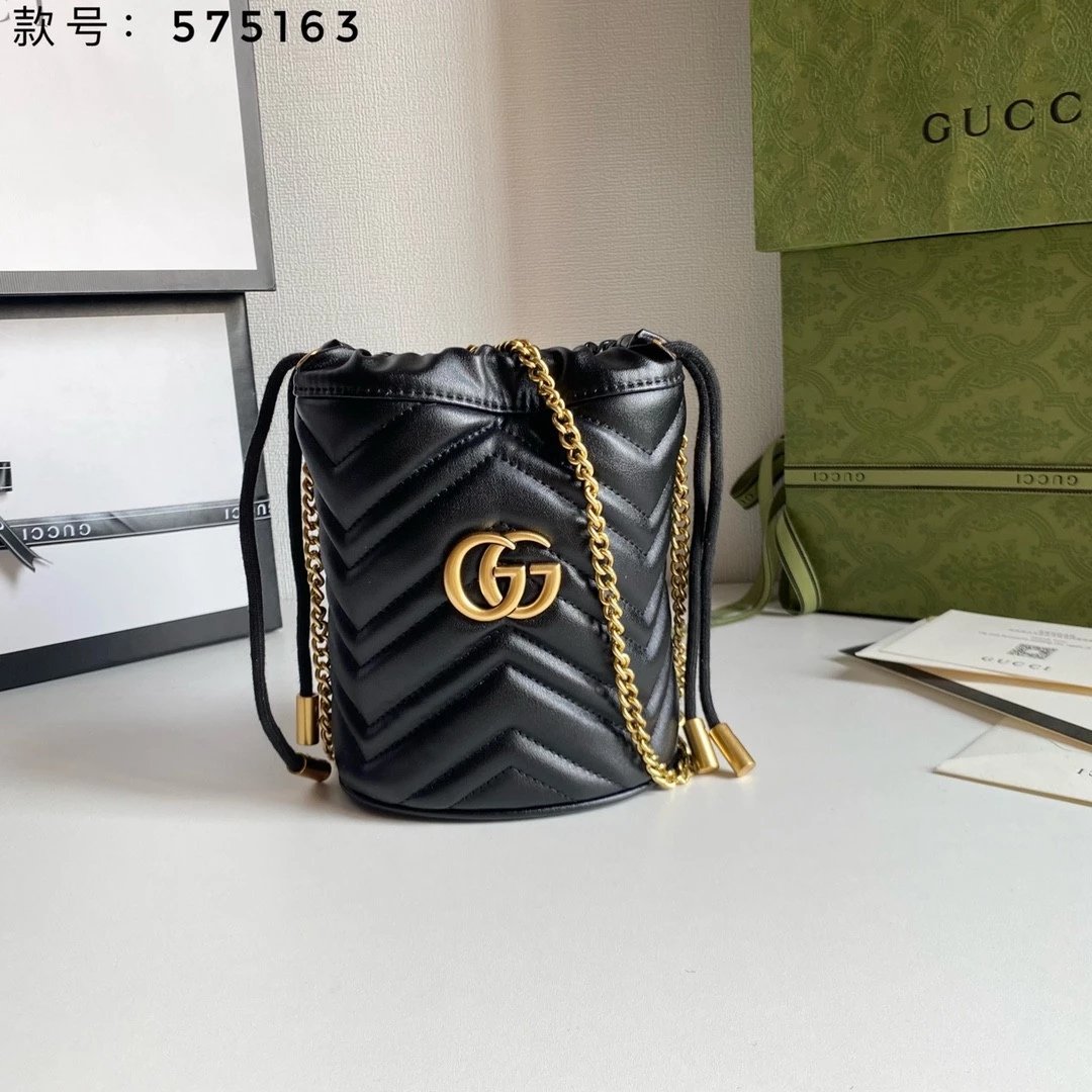 Gucci GG Marmont Mini Drawstring Bucket Bag