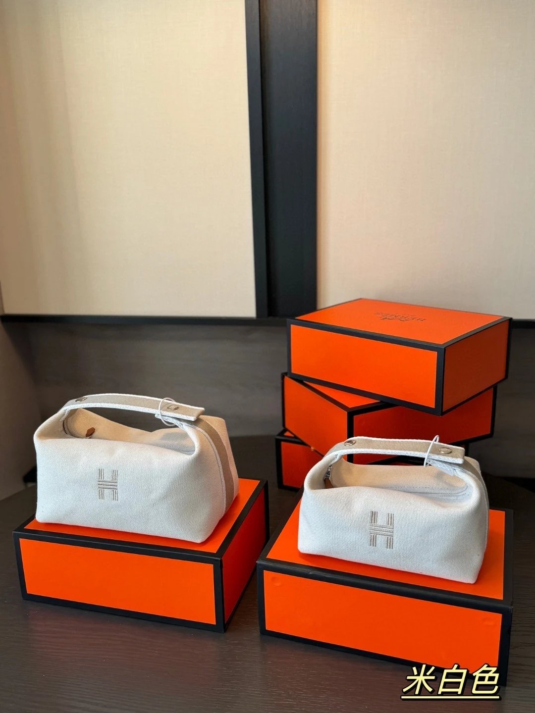 Hermes Canvas Bento Pouch