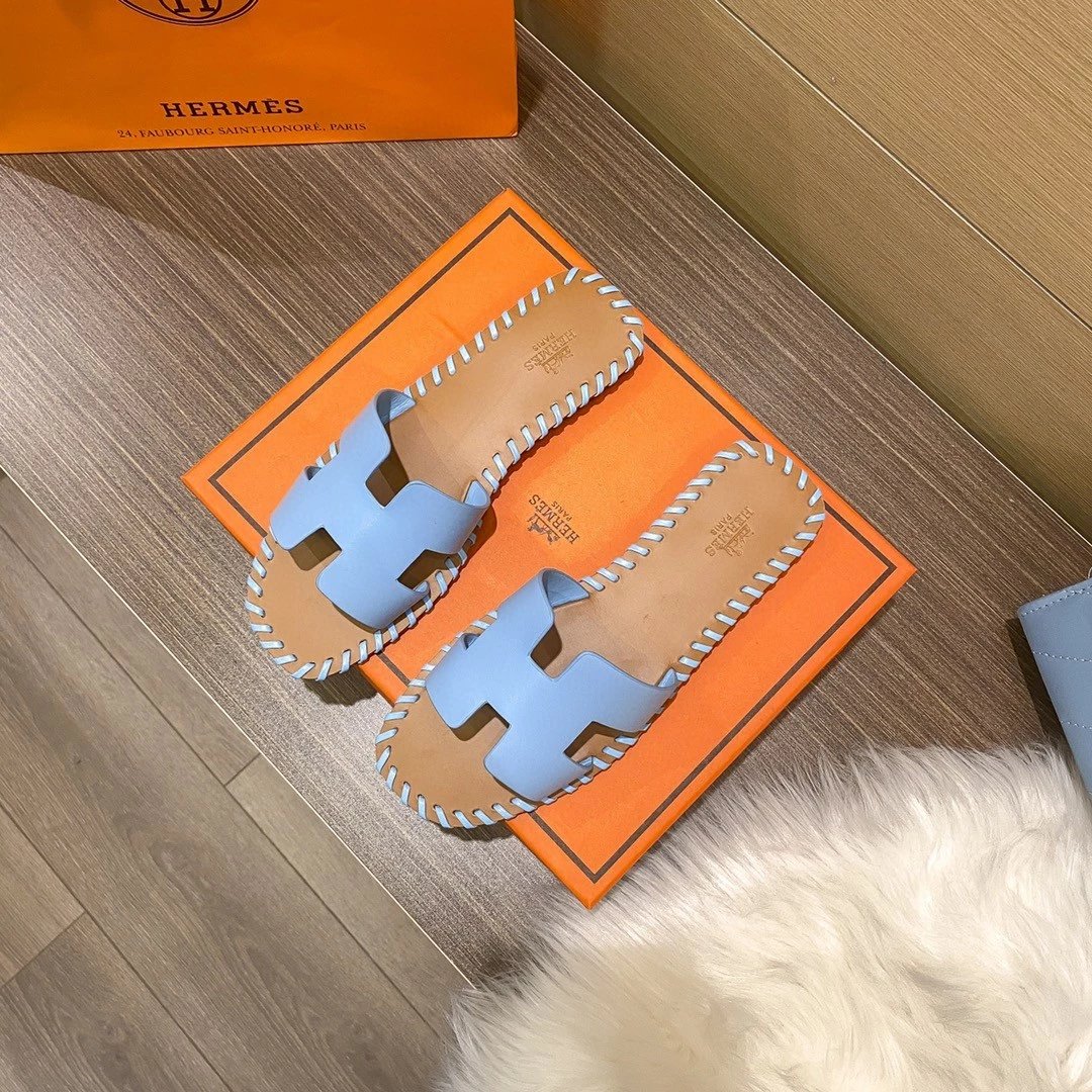 Hermes Woven Oran Flat Sandals