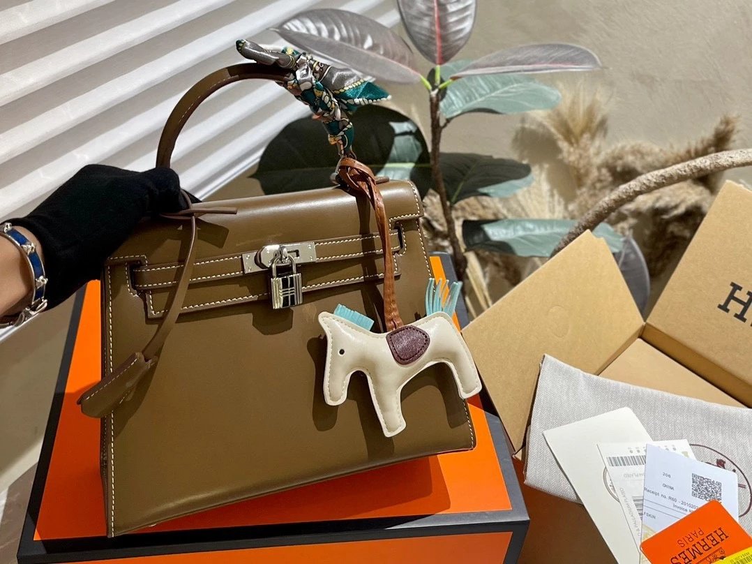 Hermes Kelly 25 Box Leather Bag