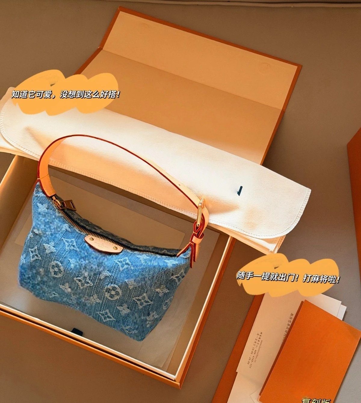 Louis Vuitton Denim Underarm Shoulder Bag