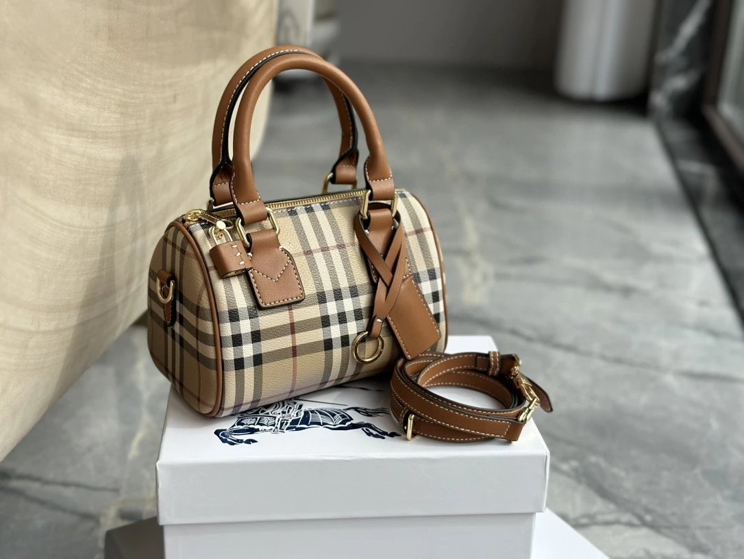 Burberry Check Boston Bag
