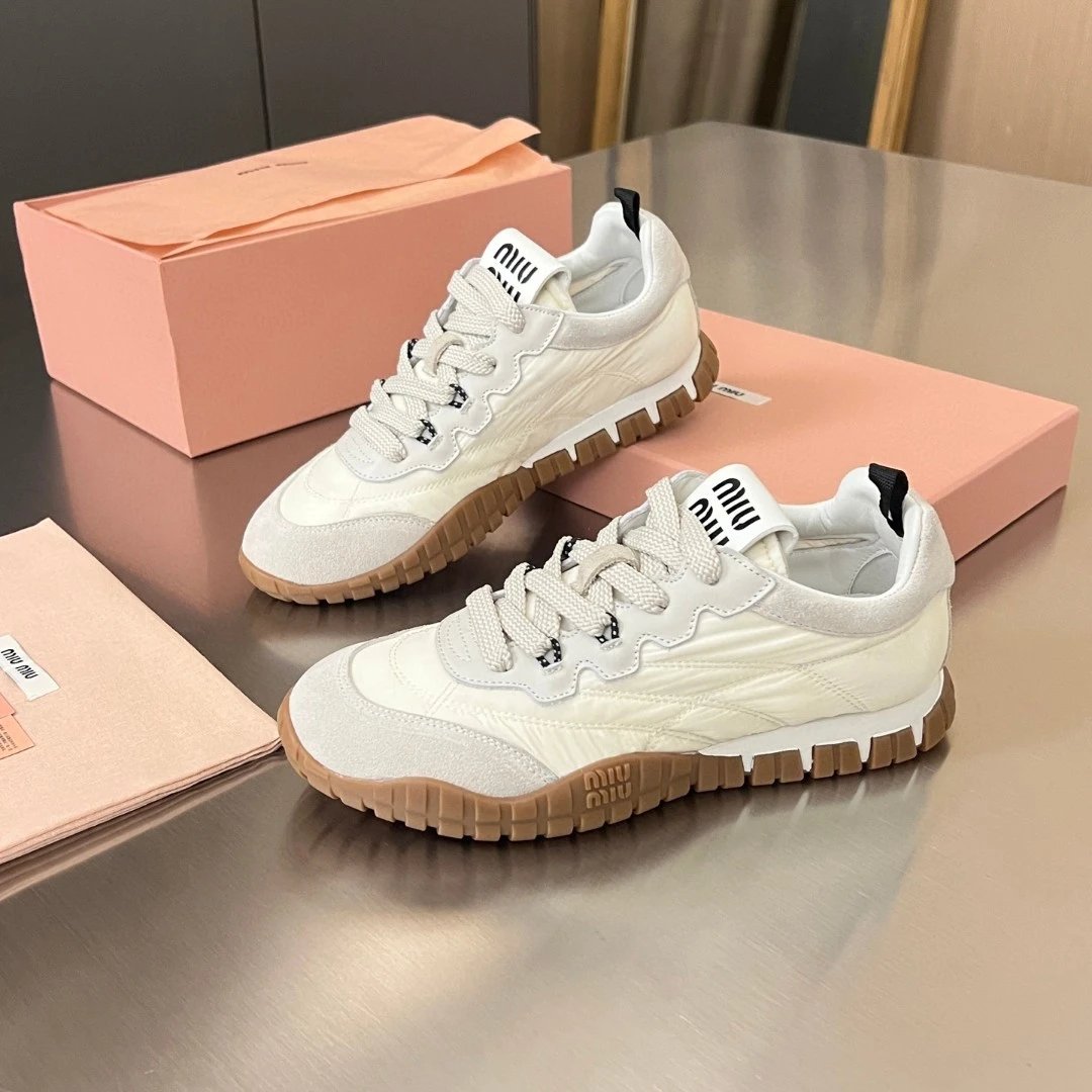 Miu Miu Leather German Trainer Sneakers