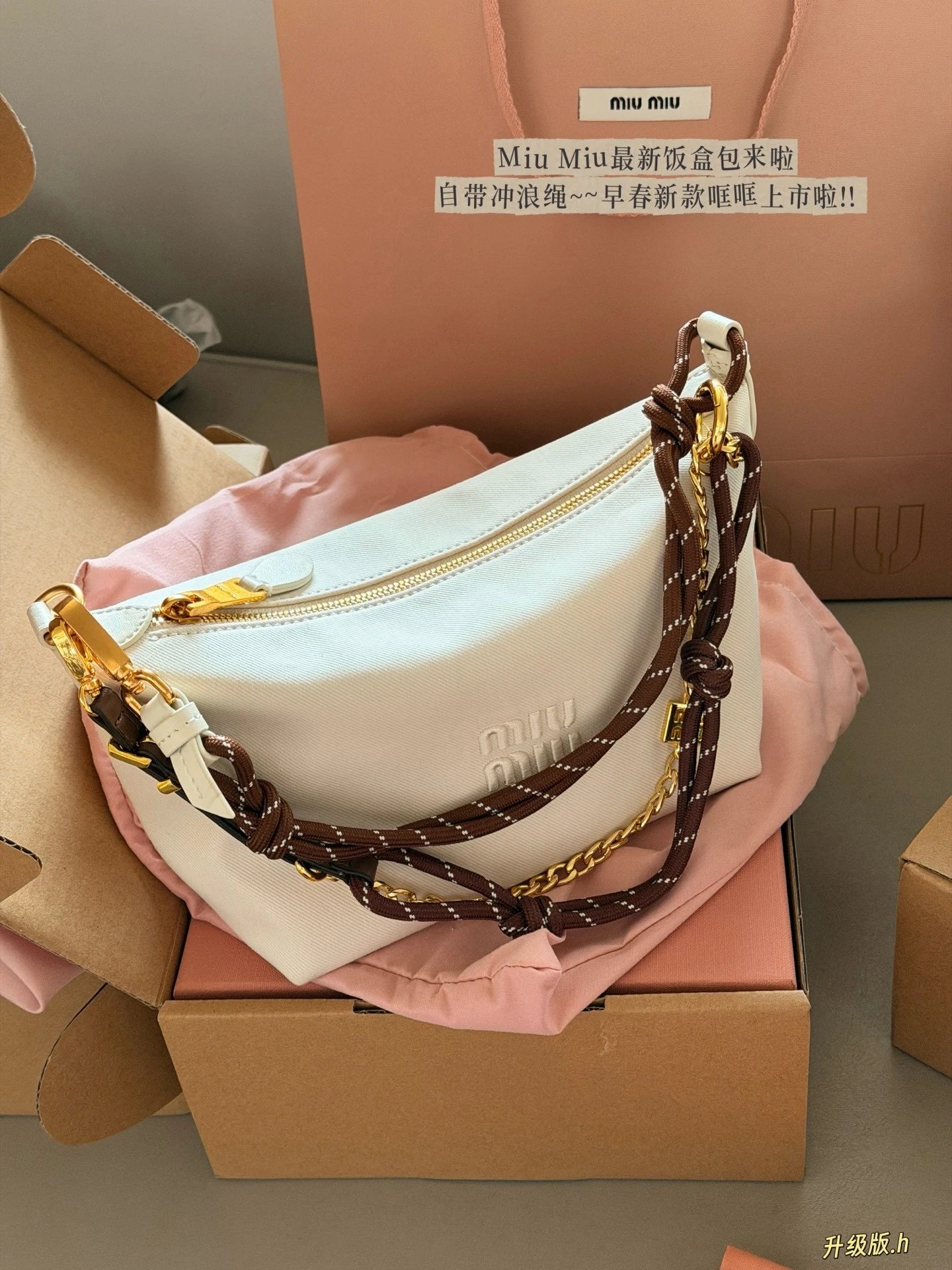 Miu Miu Canvas Bento Shoulder Bag