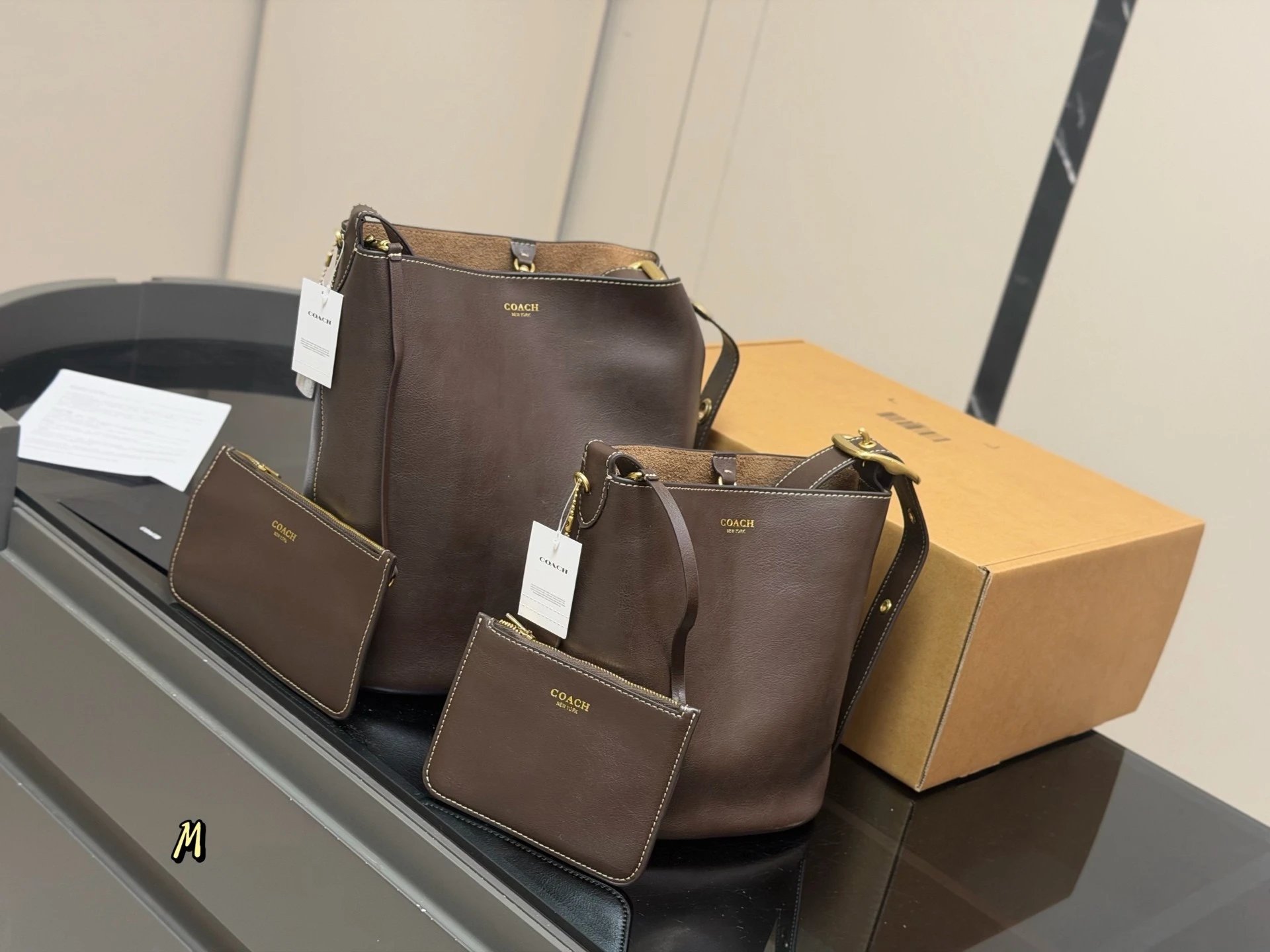 Coach Calfskin Bucket Tote Bag