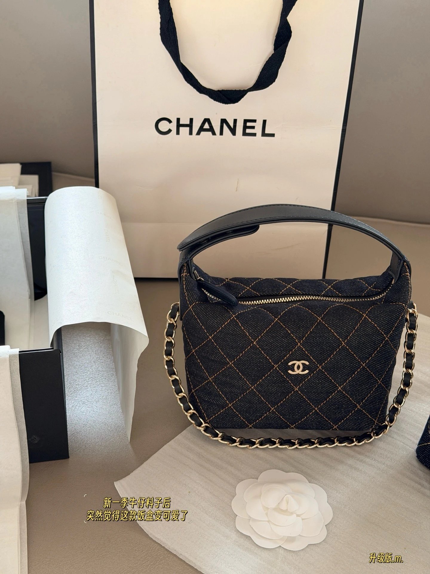 Chanel 25B Leather Vanity Wristlet Bag