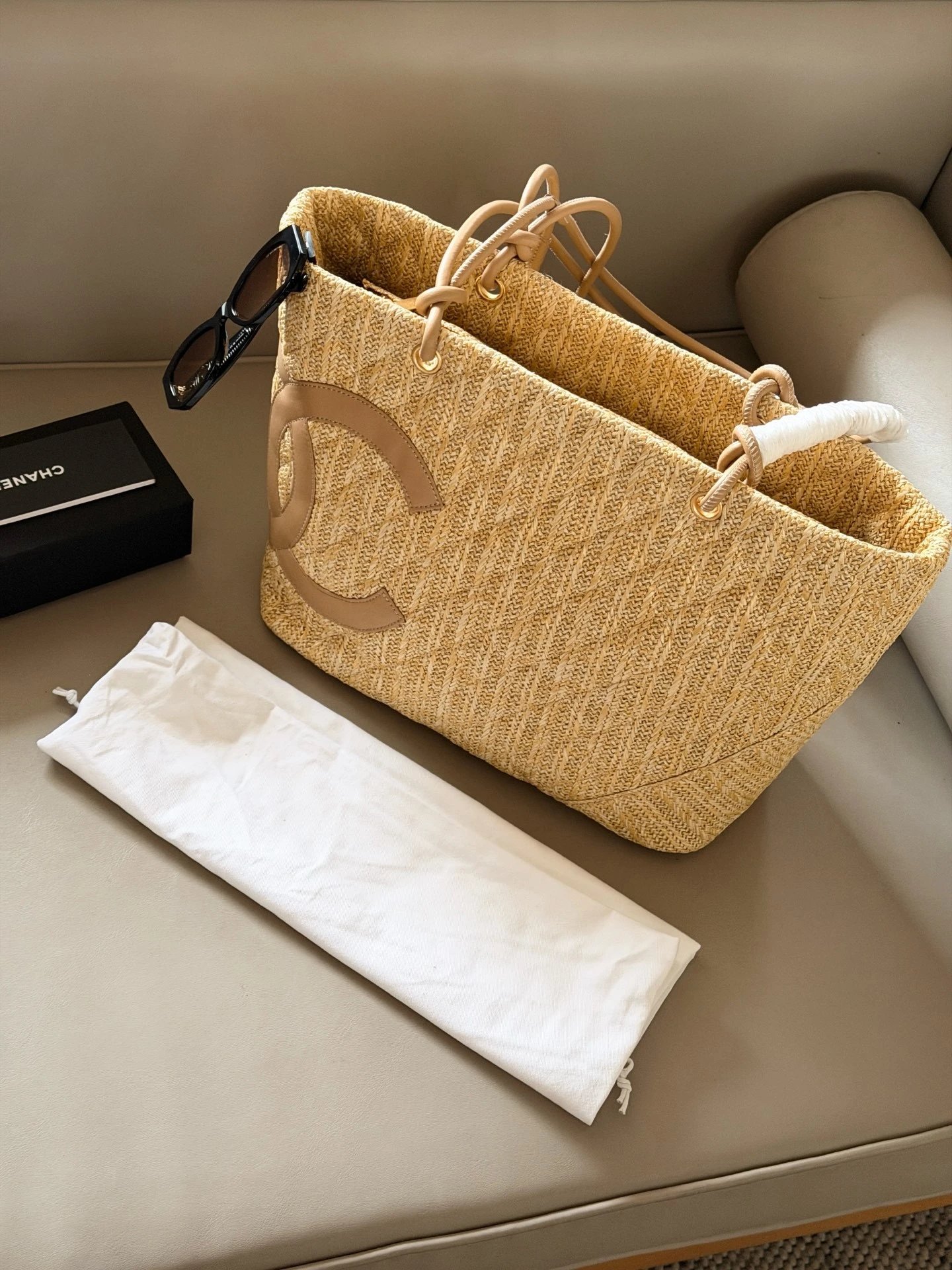Woven Straw Tote Bag