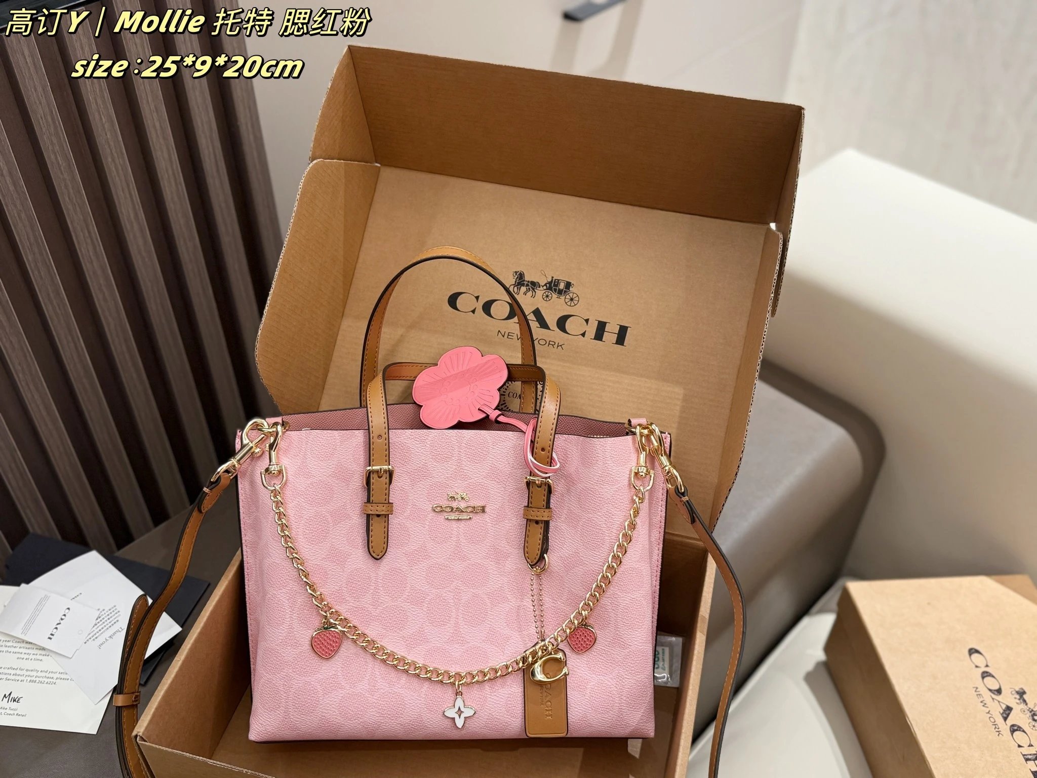 Coach Mollie 25 Pink Tote Bag
