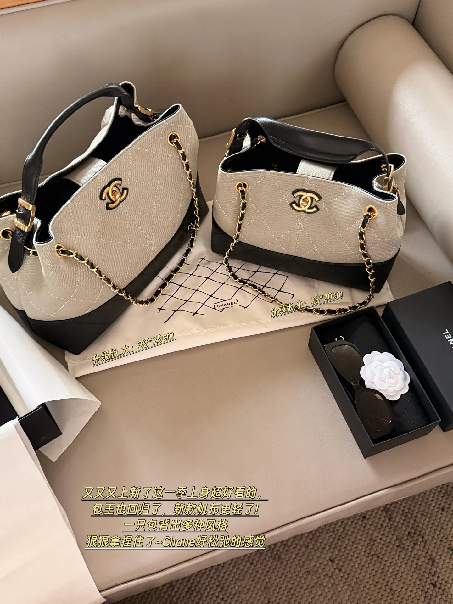 Chanel 26S Canvas Hobo Tote Bag