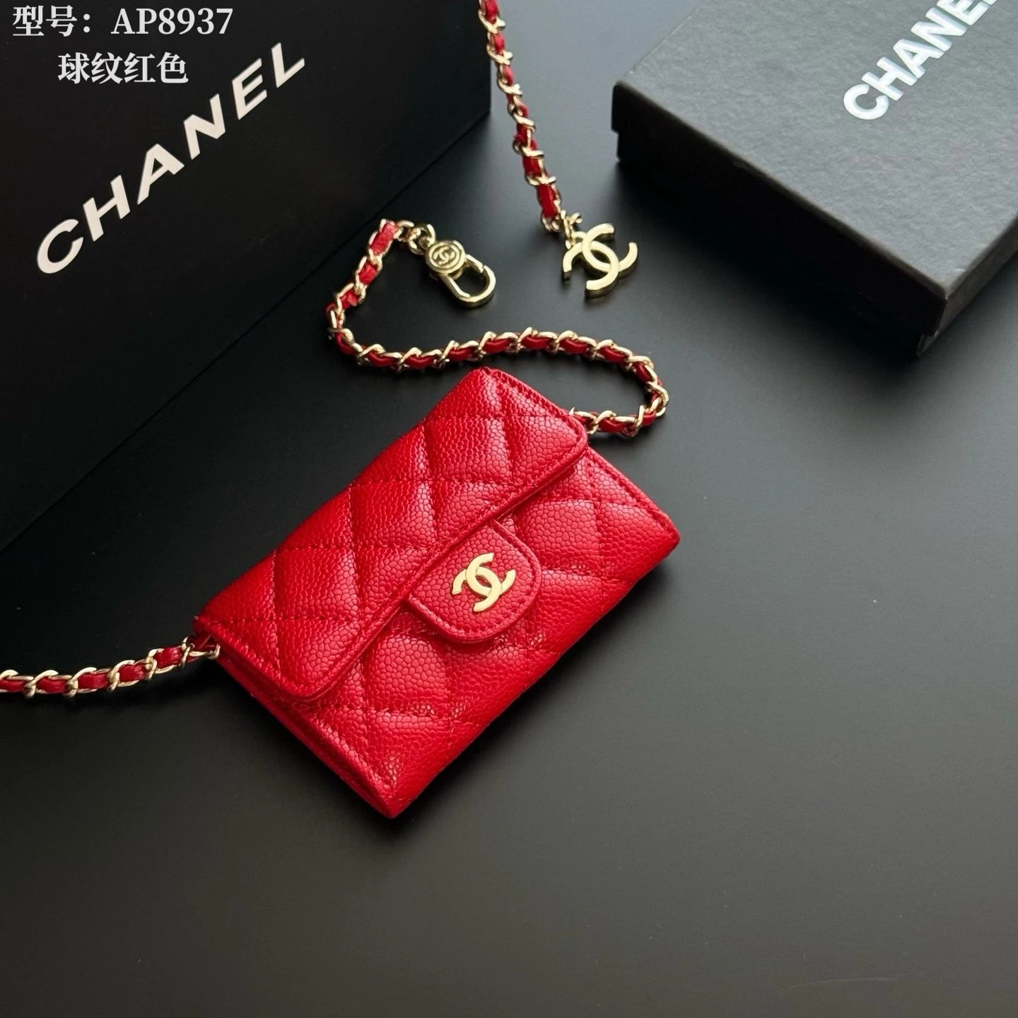 Chanel Mini Leather Chain Coin Purse Belt Bag