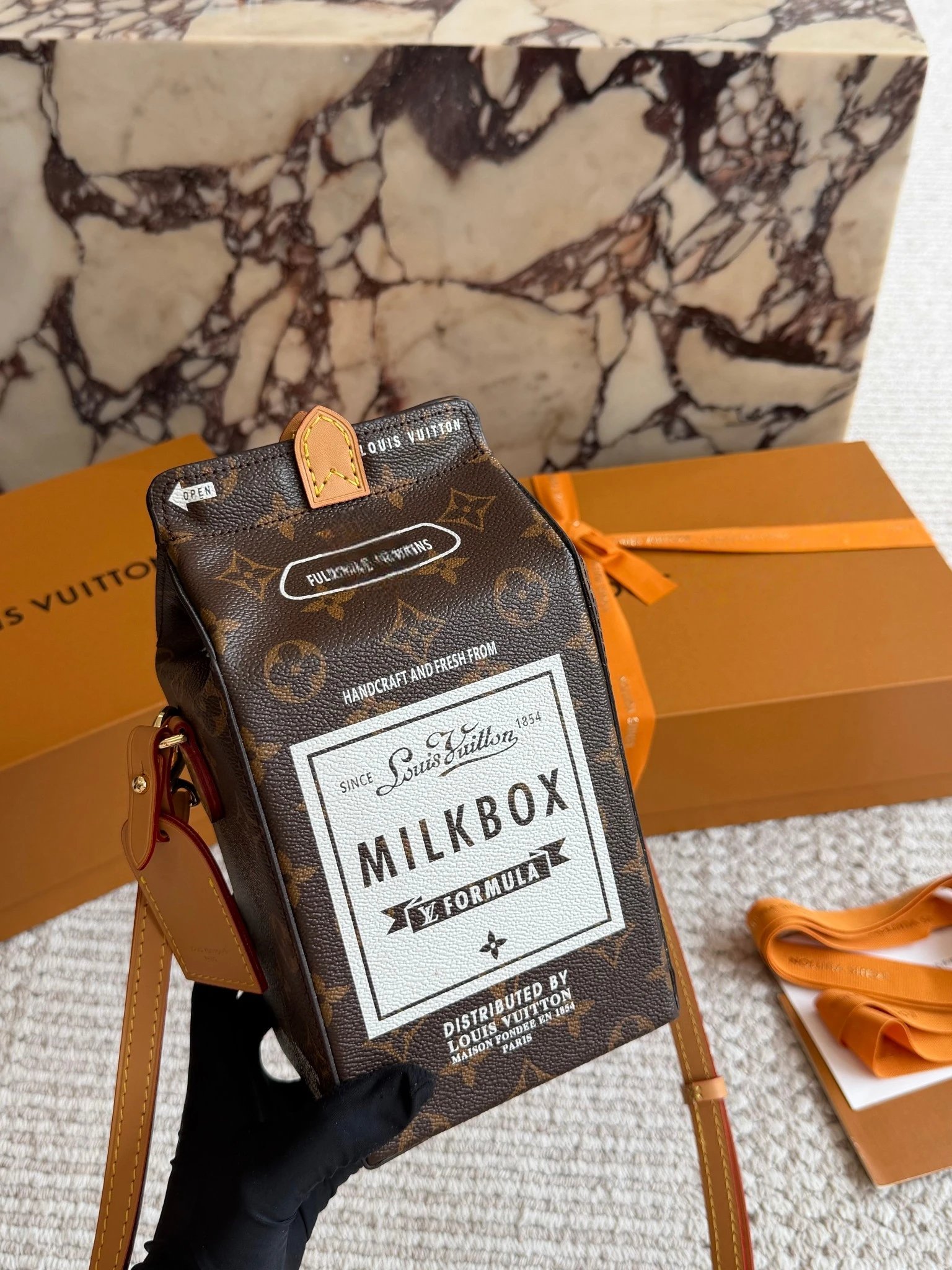 Louis Vuitton Monogram Milk Carton Box Phone Bag