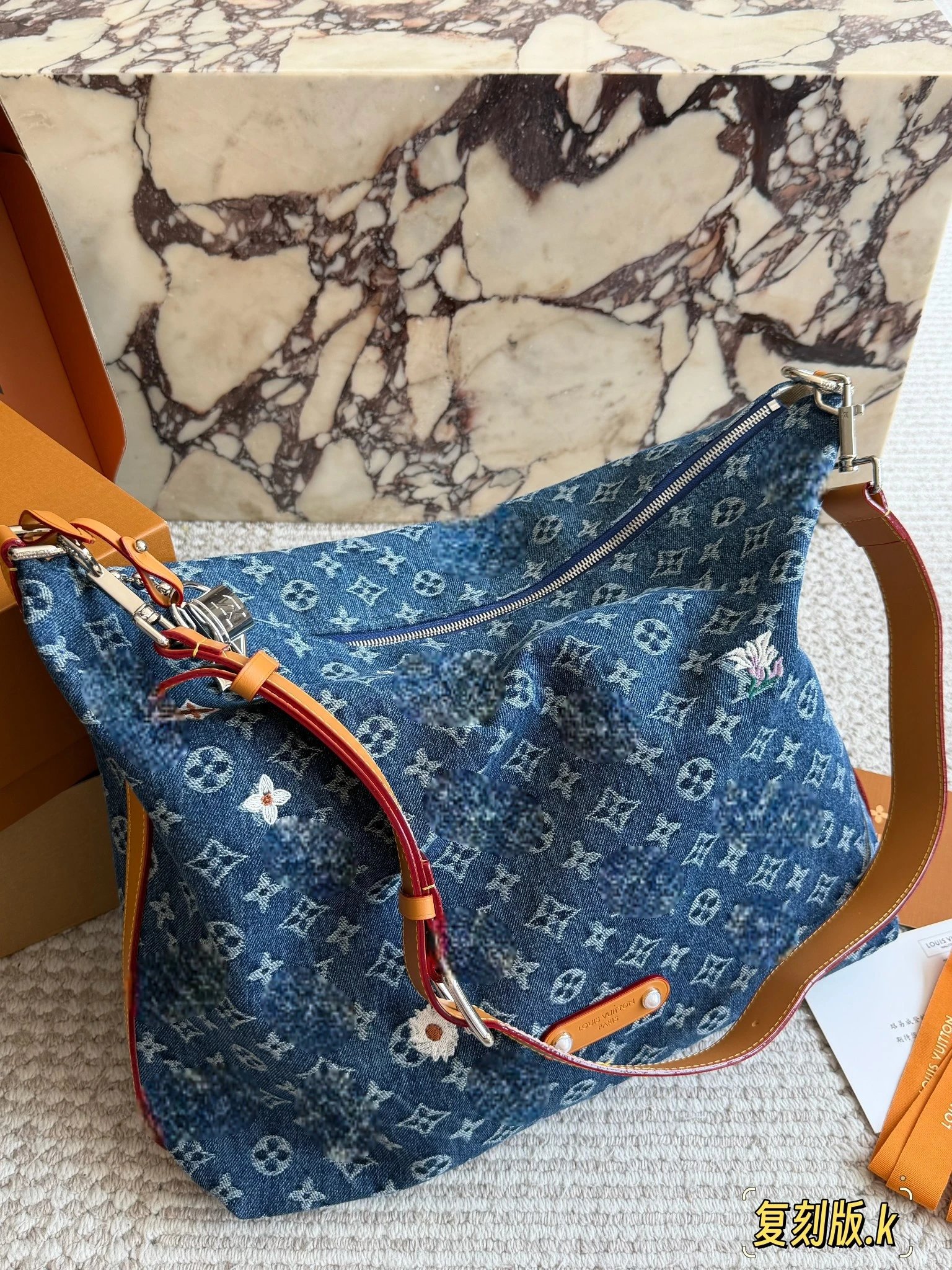 Louis Vuitton Damier Denim Hobo Bag