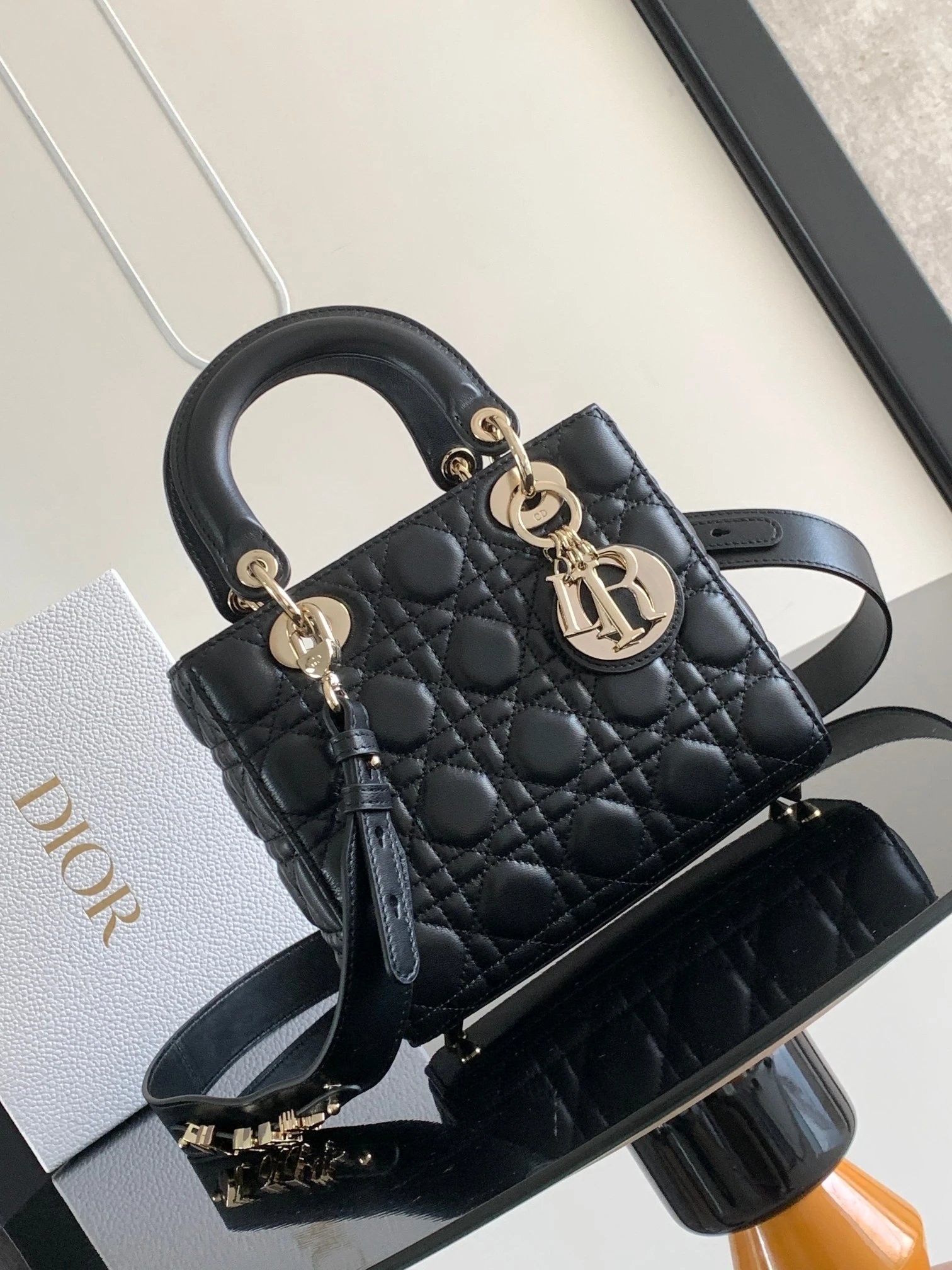 Dior Lady Dior Lambskin Handbag