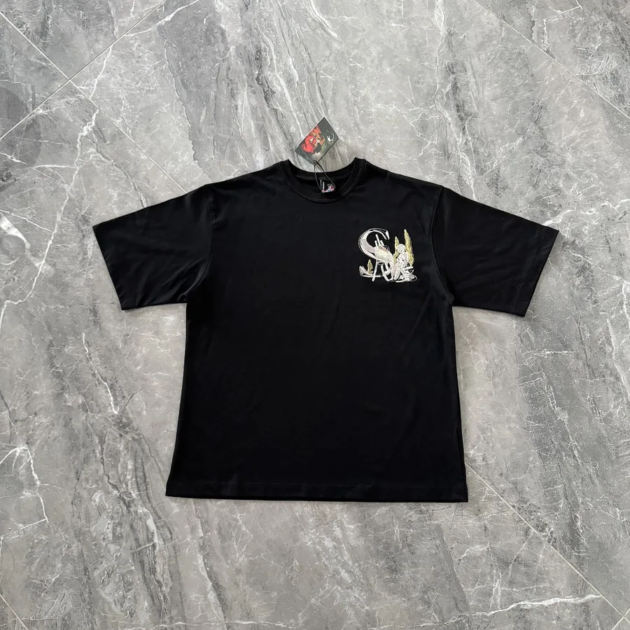 Crane Graphic Embroidered Tee