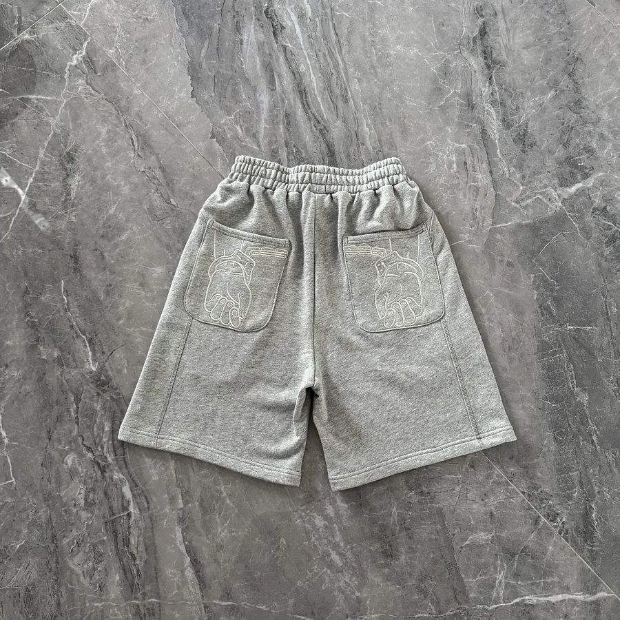 Praying Hands Sweat Shorts Grey